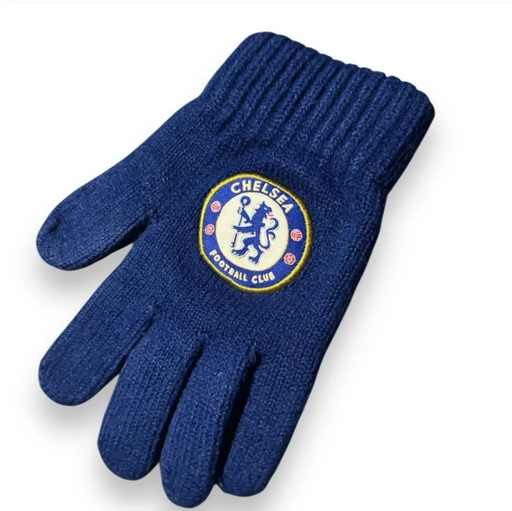 CHELSEA FC Blue Knit Gloves Mittens